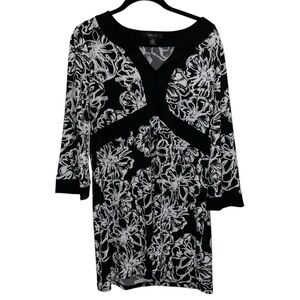 Style & Co. Black and White Floral Tunic